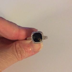 Ladies .925 Sterling Silver Black Onyx ring